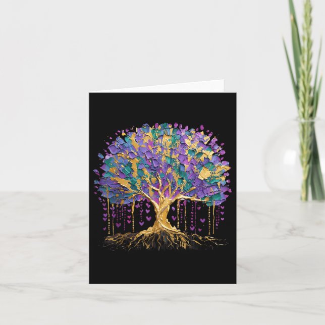 Mardi Gras Pärlträds Karneval New Orleans 2025 Kort (Framsida)