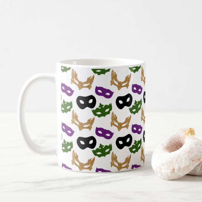 Mardi Gras Party Colorent Carnival Masks NOLA Kaffemugg (Med munk)
