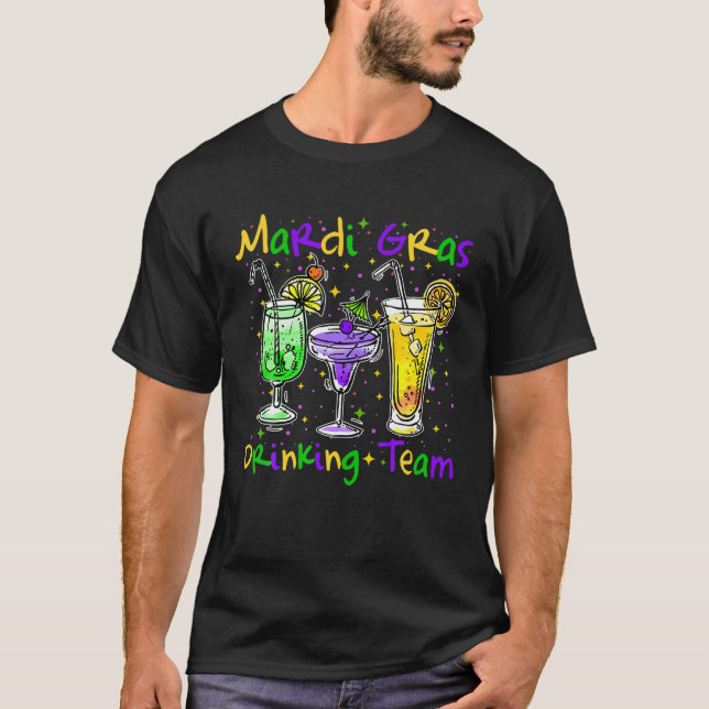 Mardi Gras Party Drinking Team Drunk Funny Manar W T Shirt (Framsida)