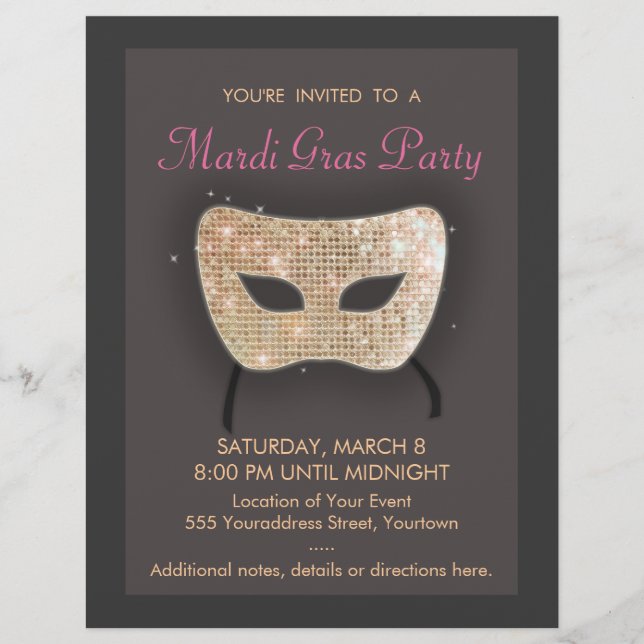 Mardi Gras Party Flyer (Framsida)