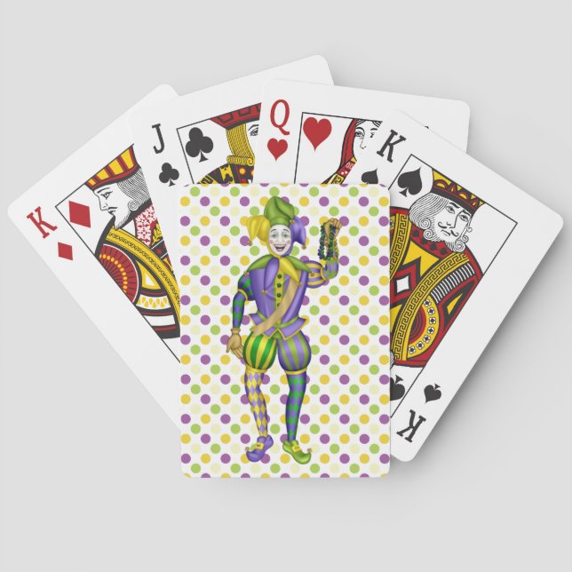 Mardi Gras Party har uppspelningskort med Jester Casinokort (Baksidan)