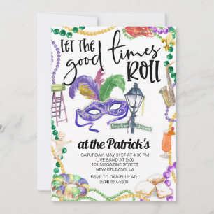 Mardi Gras Party-inbjudan Inbjudningar