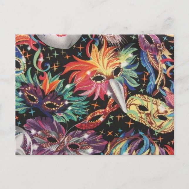 Mardi Gras Party Inbjudan Vykort (Framsida)