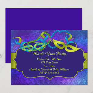 Mardi Gras party Inbjudningar