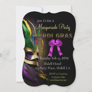 Mardi Gras Party Inbjudningar