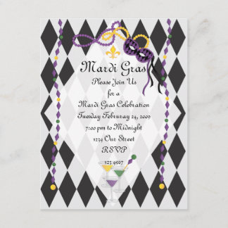 Mardi Gras Party Inbjudningar