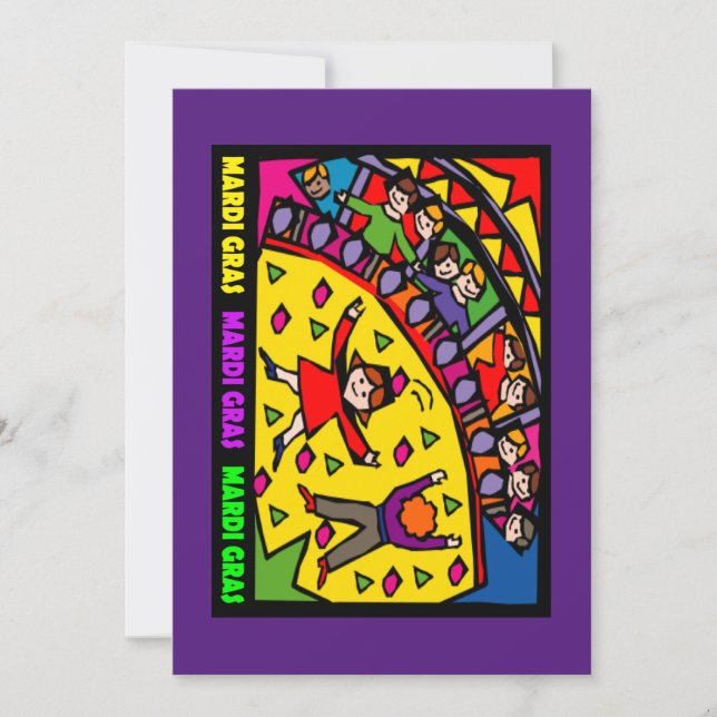 Mardi Gras Party Inbjudningar (Framsida)