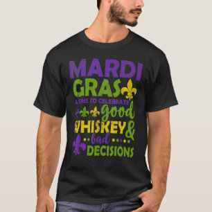 Mardi Gras Party Mask Costume Carnival Whiskey T Shirt