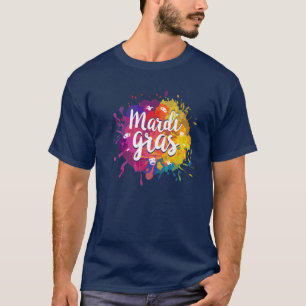 Mardi Gras Party Mask Costume Tjock tisdag Carniva T Shirt