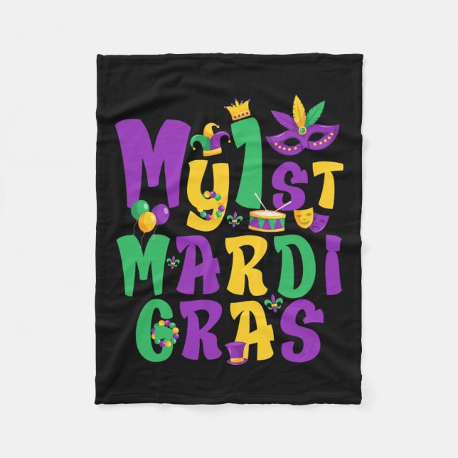 Mardi Gras Party min första Mardi Gras-anläggning  Fleecefilt (Framsidan)