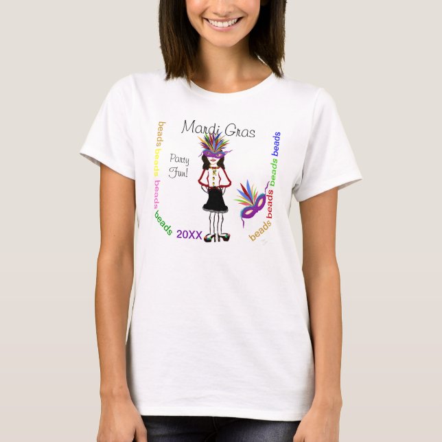 Mardi Gras Party Roligt T-shirt (Framsida)