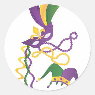 Mardi Gras Party Runt Klistermärke