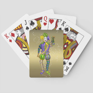 Mardi Gras party som leker kort Spel Kort
