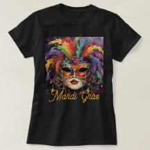 Mardi Gras Party Söt T-shirt Mask Pärlor