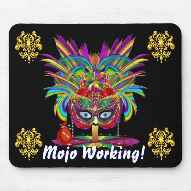 Mardi Gras Party tema Visa anteckningar Musmatta (Framsidan)