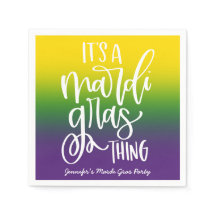 Mardi Gras Party Text Design Ombre