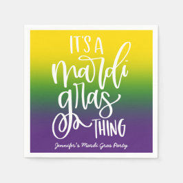 Mardi Gras Party Text Design Ombre Pappersservett