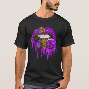 Mardi Gras Party Women Läppar Queen Festival Costu T Shirt