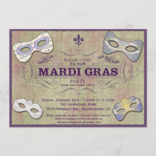 Mardi Gras partyinbjudan Inbjudningar