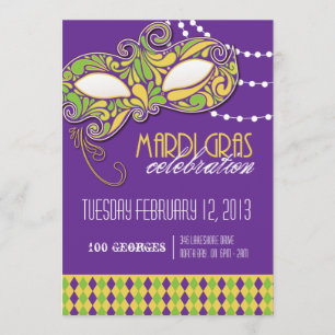 Mardi Gras partyinbjudan Inbjudningar