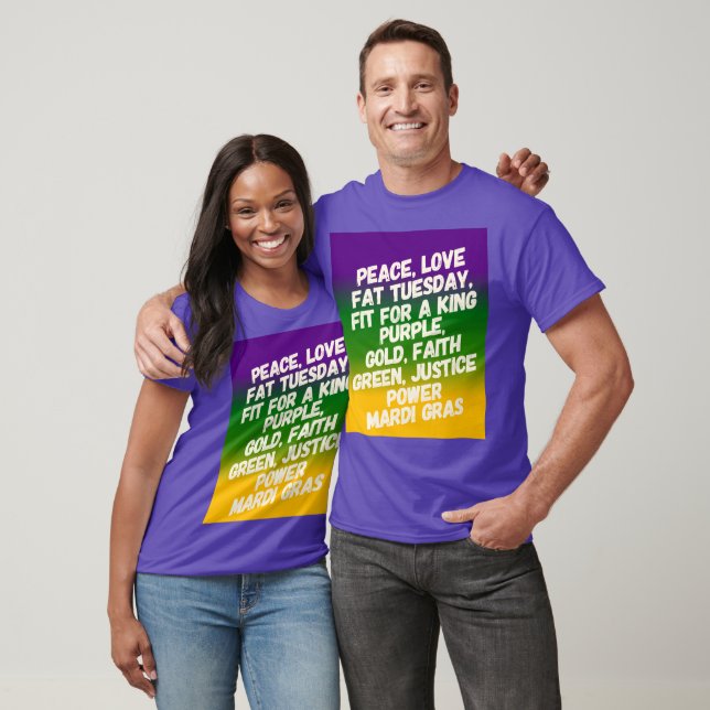 Mardi Gras Peace, Kärlek och Tjock tisdag T Shirt (Unisex)