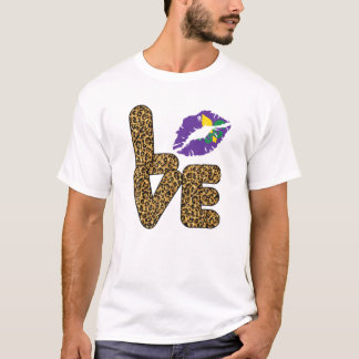Mardi Gras Peace Love Funny Mardi Gras Carnival De T Shirt
