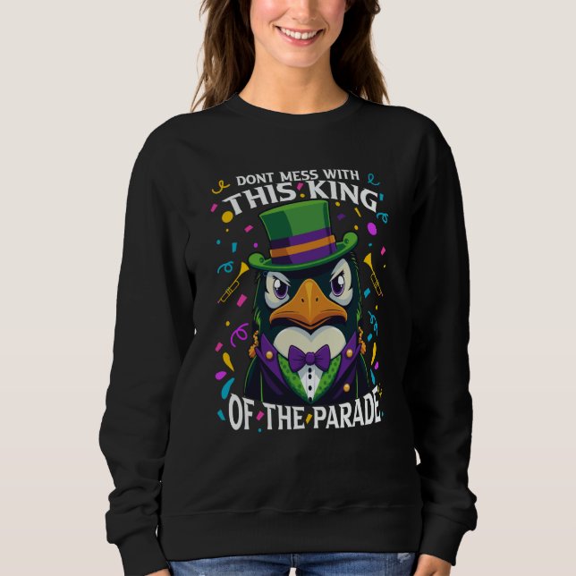 Mardi Gras Penguin Don't Mess With This King Of Th T Shirt (Framsida)