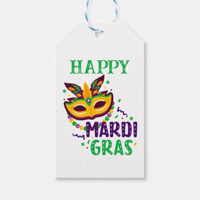 Mardi Gras Personliga Presentetiketter (Framsidan)