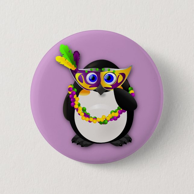 Mardi Gras pingvin Knapp (Framsida)