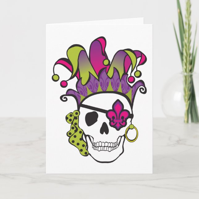 Mardi Gras Pirat Card Kort (Framsida)