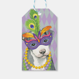 Mardi Gras Pit Bull Presentetikett
