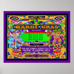 Mardi Gras Poster att anpassas