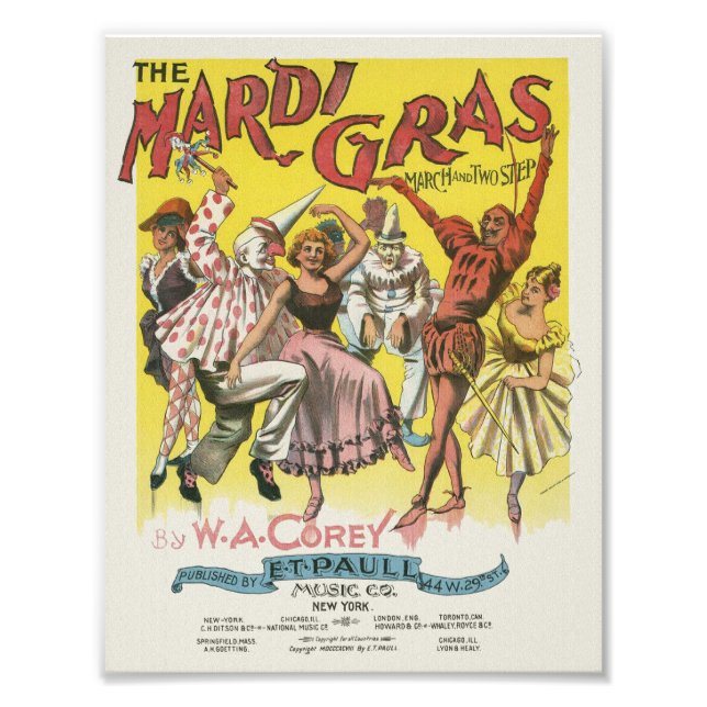Mardi Gras Poster fotoutskrift (Framsidan)