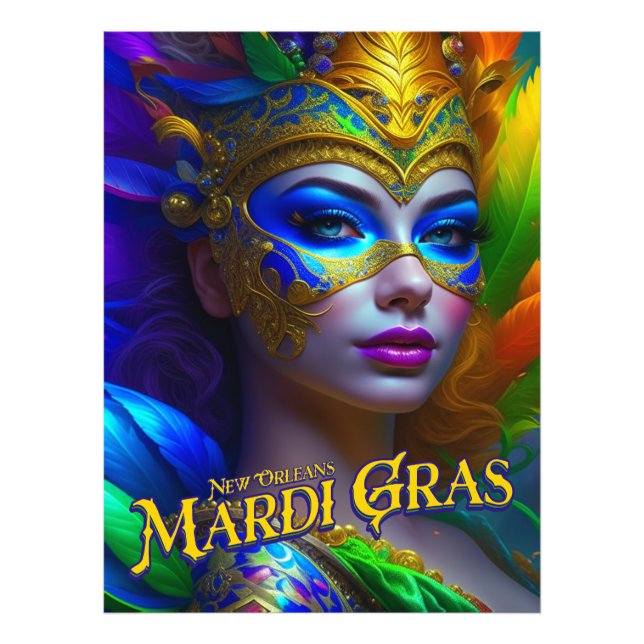 Mardi Gras Poster inbjudningar (Framsidan)
