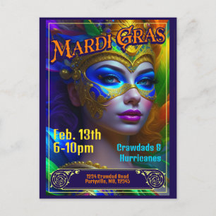 Mardi Gras Poster inbjudningar Vykort
