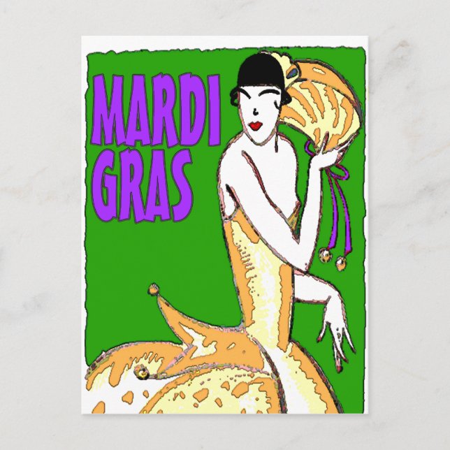 Mardi Gras Poster Vykort (Framsida)