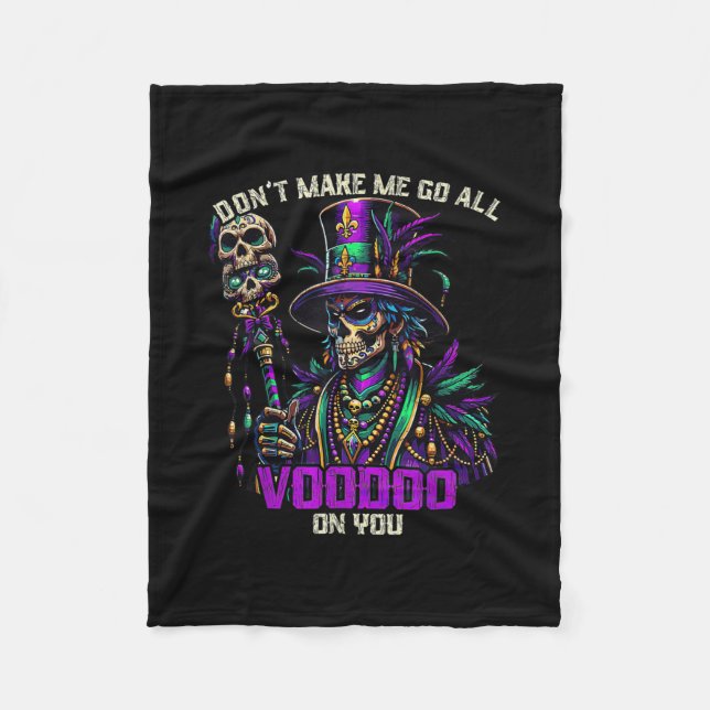 Mardi Gras Priest Witch Doktor Voodoo på dig Fleecefilt (Framsidan)