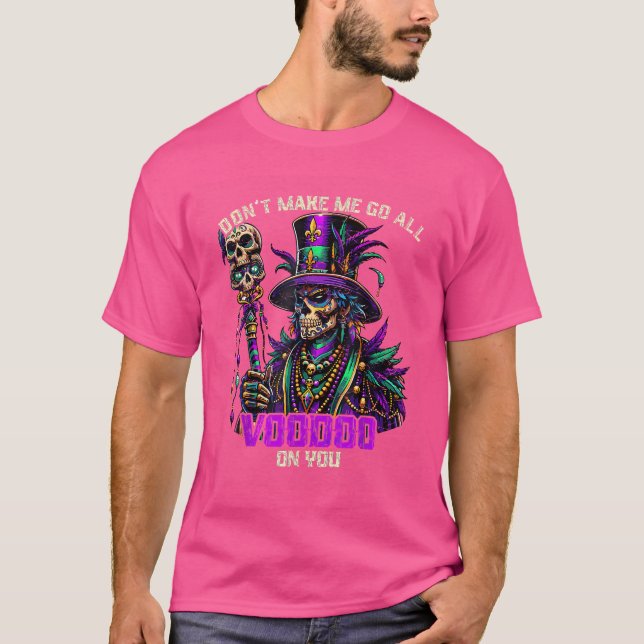 Mardi Gras Priest Witch Doktor Voodoo på dig T Shirt (Framsida)