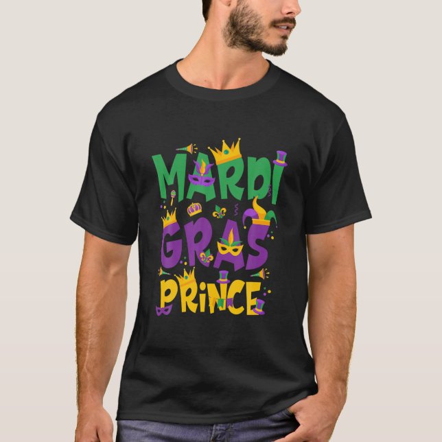 Mardi Gras Prince Funny Mardi Gras Carnival Pärlor T Shirt (Framsida)