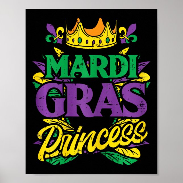 Mardi Gras Princess Funny Mardi Gras Carnival Wome Poster (Framsidan)