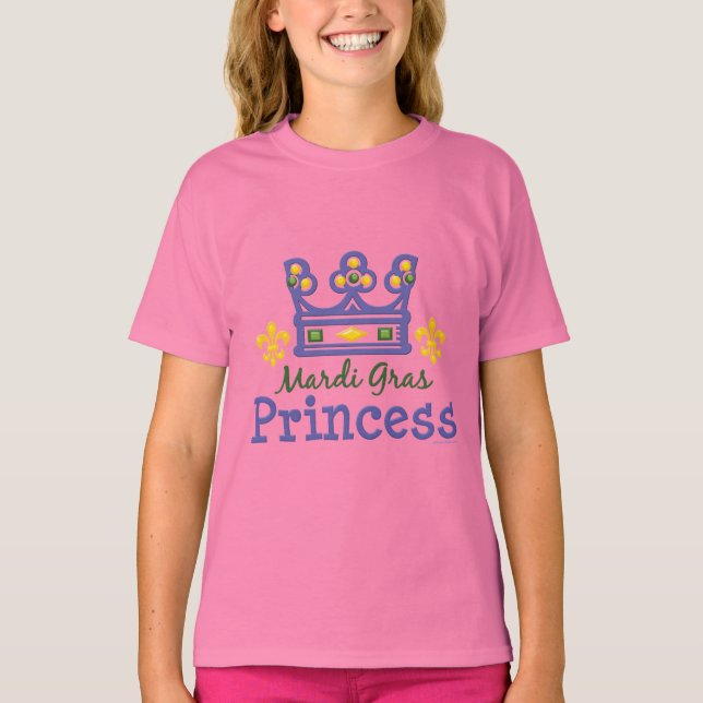 Mardi Gras Princess Kids Ringer T shirt (Framsida)