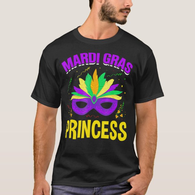Mardi Gras Princess Tjock Tisdag New Orleans Carni T Shirt (Framsida)