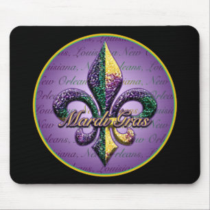 Mardi Gras pryder med pärlor Fleur de lis 2 Musmatta