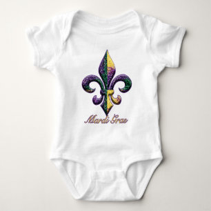 Mardi Gras pryder med pärlor Fleur de lis 2 T-shirt