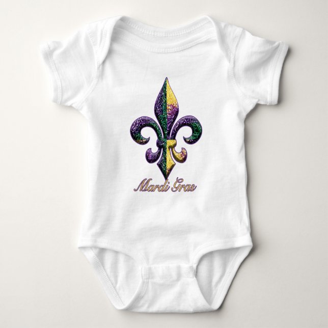 Mardi Gras pryder med pärlor Fleur de lis 2 Tröja (Framsida)