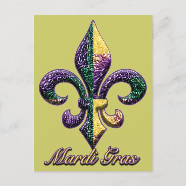 Mardi Gras pryder med pärlor Fleur de lis 2 Vykort (Framsida)