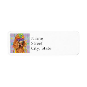 Mardi Gras Pudel Returadress Etikett