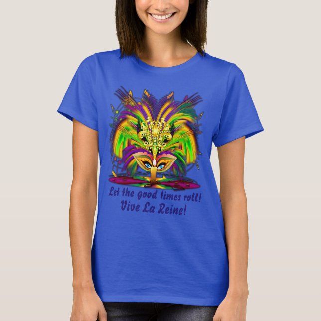 Mardi Gras Queen 3 visar anteckningar nedan T Shirt (Framsida)
