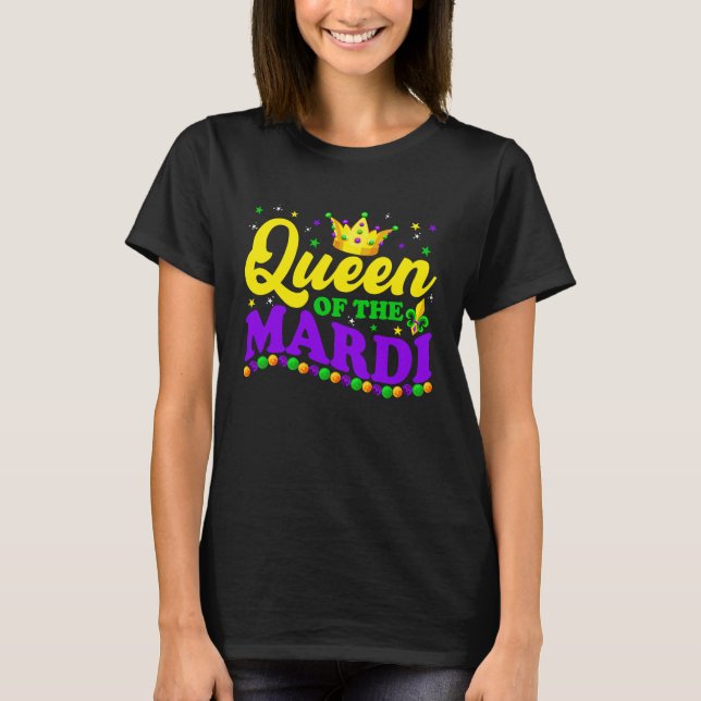 Mardi Gras Queen Crow  Mardi Gras Beads Carnival O T Shirt (Framsida)