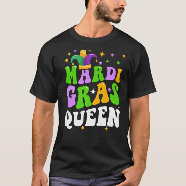 Mardi Gras Queen Family Party New Orleans Carnival T Shirt (Framsida)